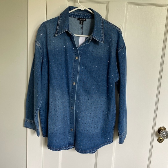 Karen Millen Embellished Denim Shirt - Picture 6 of 13